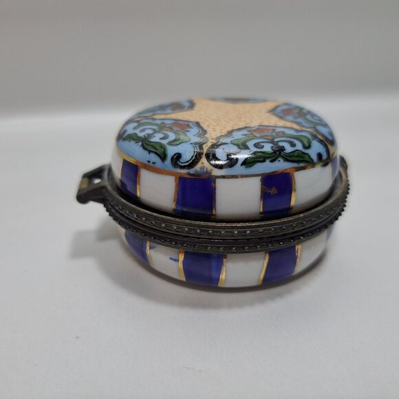 Cloisonne Enamel Collectible Medicine Pill Box Container Multi Colored - Picture 9 of 16